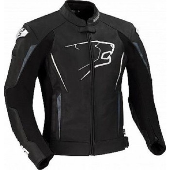 Bering Stator Black Leather Motorcycle Jacket S