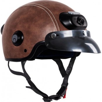 Airwheel C6 Brown Leather Motorcycle Helmet L