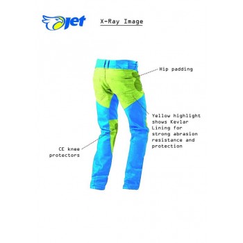 JET - Motorbroek Spijkerbroek – Kevlar Safety Broeken Beschermende Aramide gevoerd Jeans - Protectie  (Blauw, W 40 L 30)