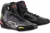 Alpinestars Faster-3 Rideknit Black Gray Red Yellow Fluo Motorcycle Shoes 10.5