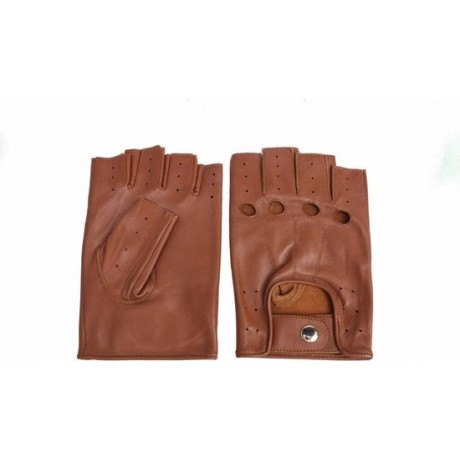 Driver vingerloze leren handschoenen nappa bruin maat XL