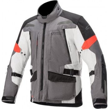 Alpinestars Valparaiso V3 Drystar Dark Gray Light Gray Red Textile Motorcycle Jacket XL