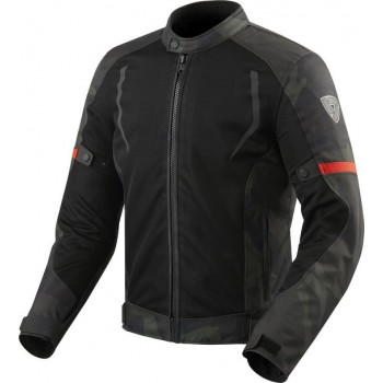 REV'IT! Torque Black Army Green Textile Motorcycle Jacket XL