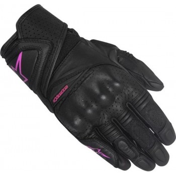 Alpinestars Stella Baika Black Fuchsia Leather Motorcycle Gloves M
