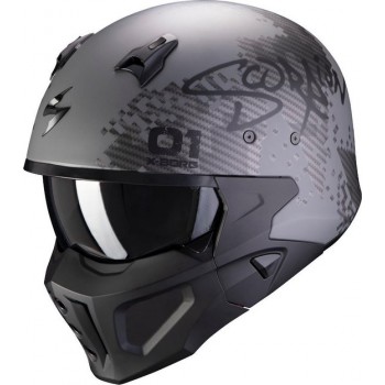 Scorpion Covert-X XBorg Matt Silver Black Jet Helmet S