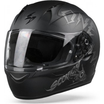 Scorpion EXO-390 Oneway Matt Black Silver Full Face Helmet S
