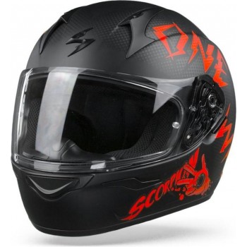 Scorpion EXO-390 Oneway Black Red Full Face Helmet S