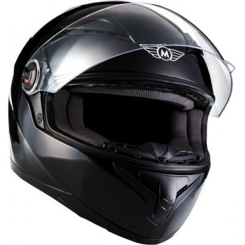 MOTO X86 Racing integraal helm scooterhelm, motorhelm met vizier, Mat Zwart, XS hoofdomtrek 53-54cm