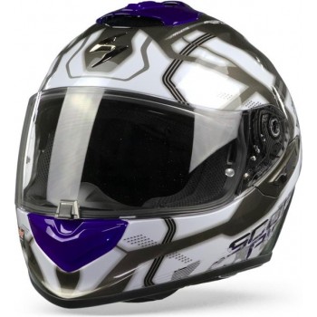 Scorpion EXO-1400 Air Spatium White Blue Full Face Helmet L