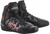 Alpinestars Faster-3 Black Gray Camo Red Fluo Motorcycle Shoes 8.5