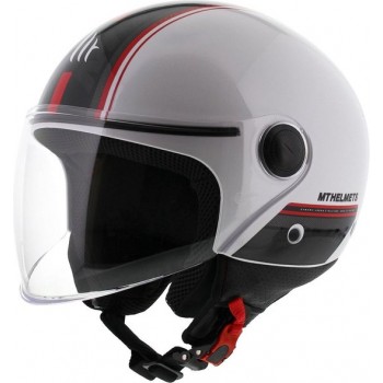 MT Street Entire helm wit rood XS