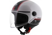 MT Street Entire helm wit rood XS