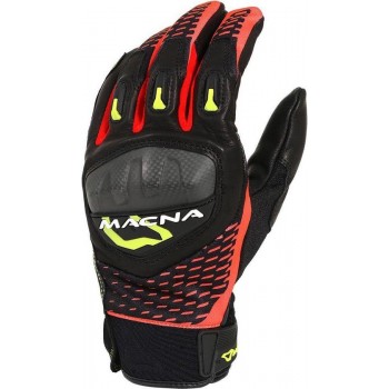 Macna Siroc Black Red Yellow Motorcycle Gloves M