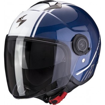 Scorpion Exo-City Avenue Dark Blue White Jet Helmet 2XL