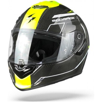 Scorpion EXO-1400 Air Carbon Beaux White Neon Yellow  Integraalhelm - Motorhelm - Maat M