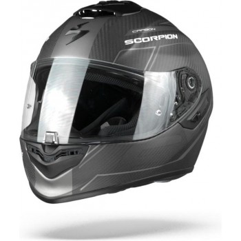 Scorpion EXO-1400 Air Carbon Beaux Matt Black Silver  Integraalhelm - Motorhelm - Maat XL