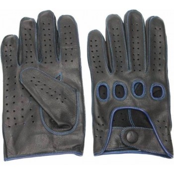 Swift racing leren auto handschoenen | mannen / vrouwen | zwart-blauw | maat XL
