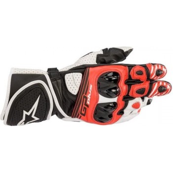 Alpinestars GP Plus R V2 Black White Bright Red Motorcycle Gloves S