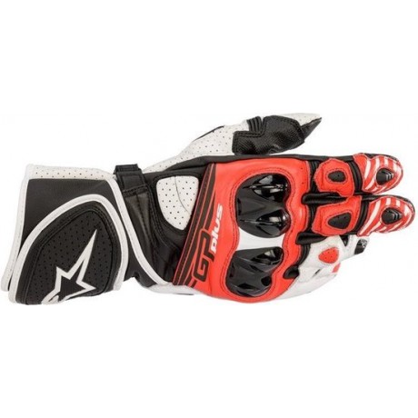 Alpinestars GP Plus R V2 Black White Bright Red Motorcycle Gloves S