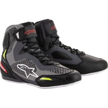 Alpinestars Faster-3 Rideknit Black Gray Red Yellow Fluo Motorcycle Shoes 12