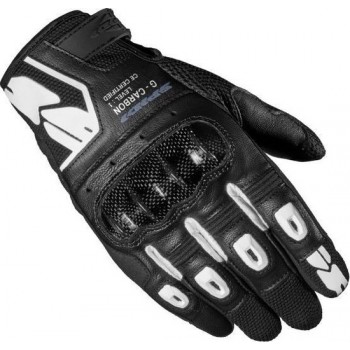 Spidi G-Carbon Black White Motorcycle Gloves XL