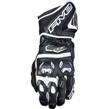 Five RFX3 Black White Motorcycle Gloves S