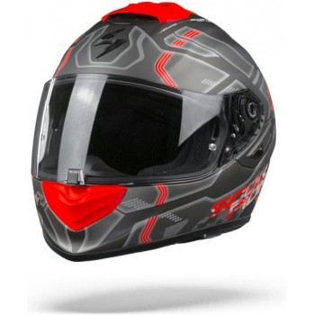 Scorpion EXO-1400 Air Spatium Matt Silver Red Full Face Helmet 2XL