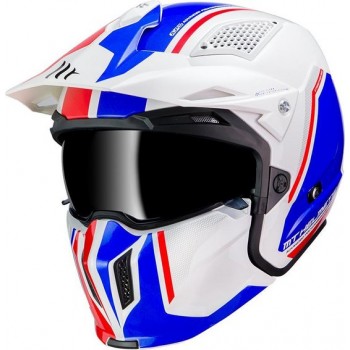 MT Streetfighter SV Twin helm Glans Wit Blauw Rood