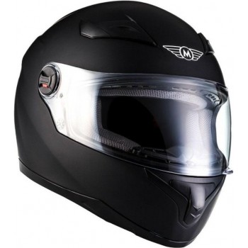 MOTO X86 Racing integraal helm scooterhelm, motorhelm met vizier, Zwart, S hoofdomtrek 55-56cm