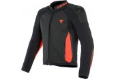 Dainese Intrepida Perforated Mat Black Fluo Red Leather Motorcycle Jacket 50