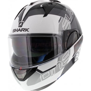 Shark Evo-One 2 Slasher Wit Zwart Zilver Wks Systeemhelm - Motorhelm - Maat M