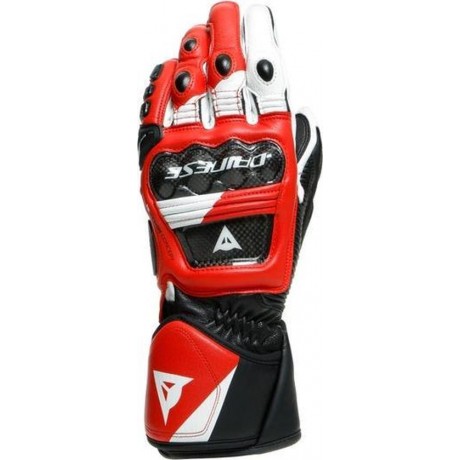 Dainese Druid 3 Black White Lava Red Motorcycle Gloves XL