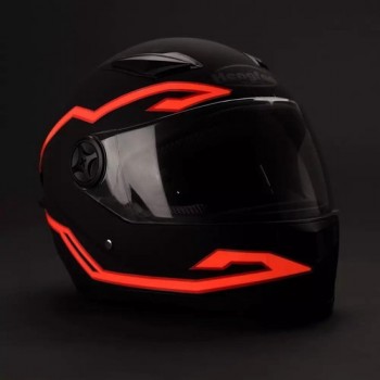 Motorhelm ledstrip rood | Scooter helm licht | Motor helm licht | brommer helm | Scooter Accesoires |