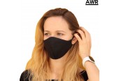 Premium kwaliteit katoen mondkapje - mondmasker - gezichtsmasker | herbruikbaar / Wasbaar | zwart - AWR