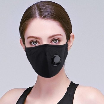 Wasbare mondmasker met filter Zwart