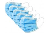 Wegwerp mondkapjes - 3 laags - latexvrij met elastiek en neusclip - dispenserdoos 50 stuks - NIET MEDISCH