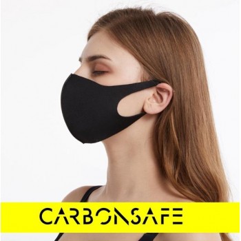 3 STUKS - CARBONSAFE Mondkapje - Wasbaar & Herbruikbaar - 100% Neoprene Mondmasker - Niet medisch mondkapje - Zwart