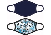 2 Herbruikbare mondkapjes voor kinderen (10-16 jaar) Graffiti/Blauw