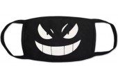 Mondkapje - Mondmasker Emoticon Zwart Zeer Goede Kwaliteit Elastisch Wasbaar Zachte Stof