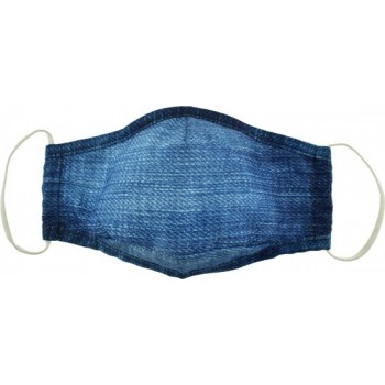 Mondkapje met Jeans Print - Jeans Facemask - Wasbaar - Fijne Pasvorm - Geschikt voor OV - Niet-Medisch + gratis houder