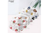 50 stuks mondkapjes voor kinderen Kinder mondkapjes wegwerp 3 laags Wit met afgebeelde aardbeien
