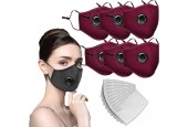 Set 6 Stuks Uitwasbare mondmasker mondkapje Katoen | rood | Face Mask | Gezichtsmasker + 10 Filters