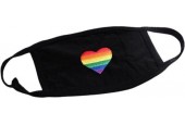 Mondkapje LGBTQ Hartje|Mondmasker|Pride|Gaypride|Zwart|Regenboog|1 stuks
