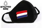 GetGlitterBaby - Niet Medisch Katoenen Mondkapje Zwart / Wasbaar Mondmasker Katoen - Nederland / Nederlandse Vlag