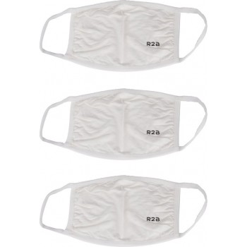 R2B Wasbaar niet medisch mondkapje geschikt voor persoonlijk gebruik - 100% katoen - Wit - 3 stuks