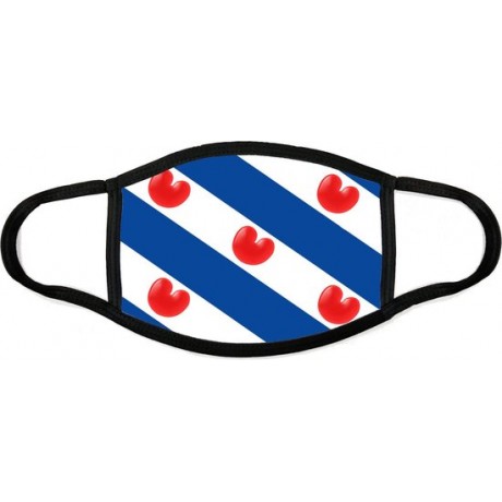Wasbare Mondkapjes met Print - Fryske Flagge - Fryslan Friese Vlag Friesland Pompeblêde - Niet-medisch Mondmasker