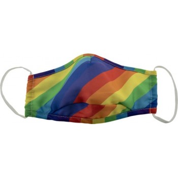 Mondkapje met Rainbow print- Pride Facemask - Wasbaar - Fijne Pasvorm - Geschikt voor OV - Niet-Medisch + gratis houder