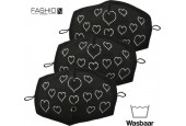 Fashion Mask Mondkappen Wasbaar - 3 Pack - Hearts