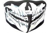 Mondkap Skimasker Zwart/ Skeleton Skull Print Zwart/Wit