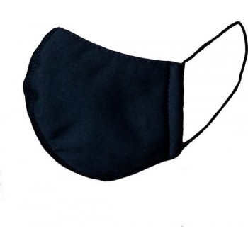 Wasbare mondkapje zwart - 5 stuks - Maat L - 3 laags - Ergonomische Pasvorm